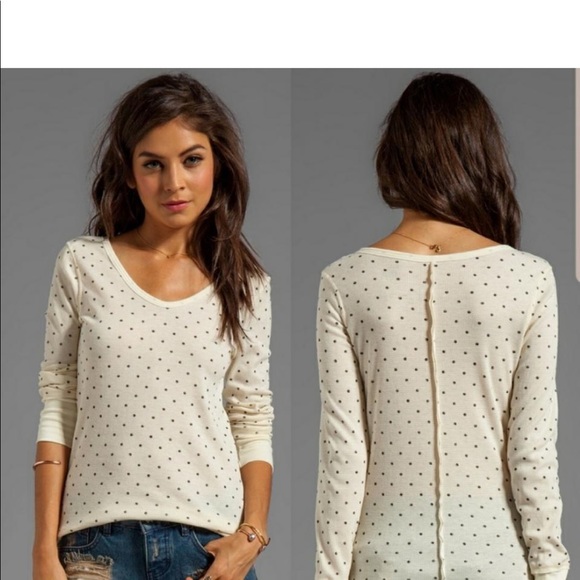 LIKE NEW! Free People Polka Dot Thermal - Picture 2 of 10